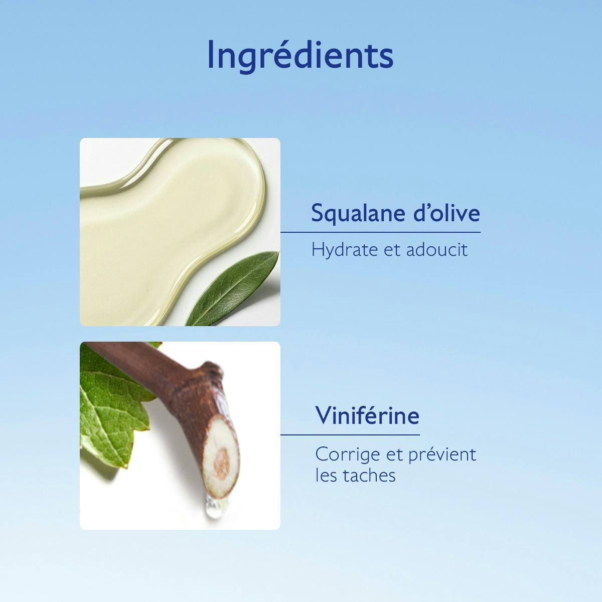Caudalie Vinoperfect, key ingredients: olive squalane and viniferine