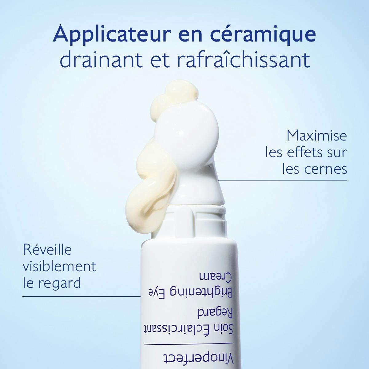 Caudalie Vinoperfect, ceramic applicator tip with cream, in French
