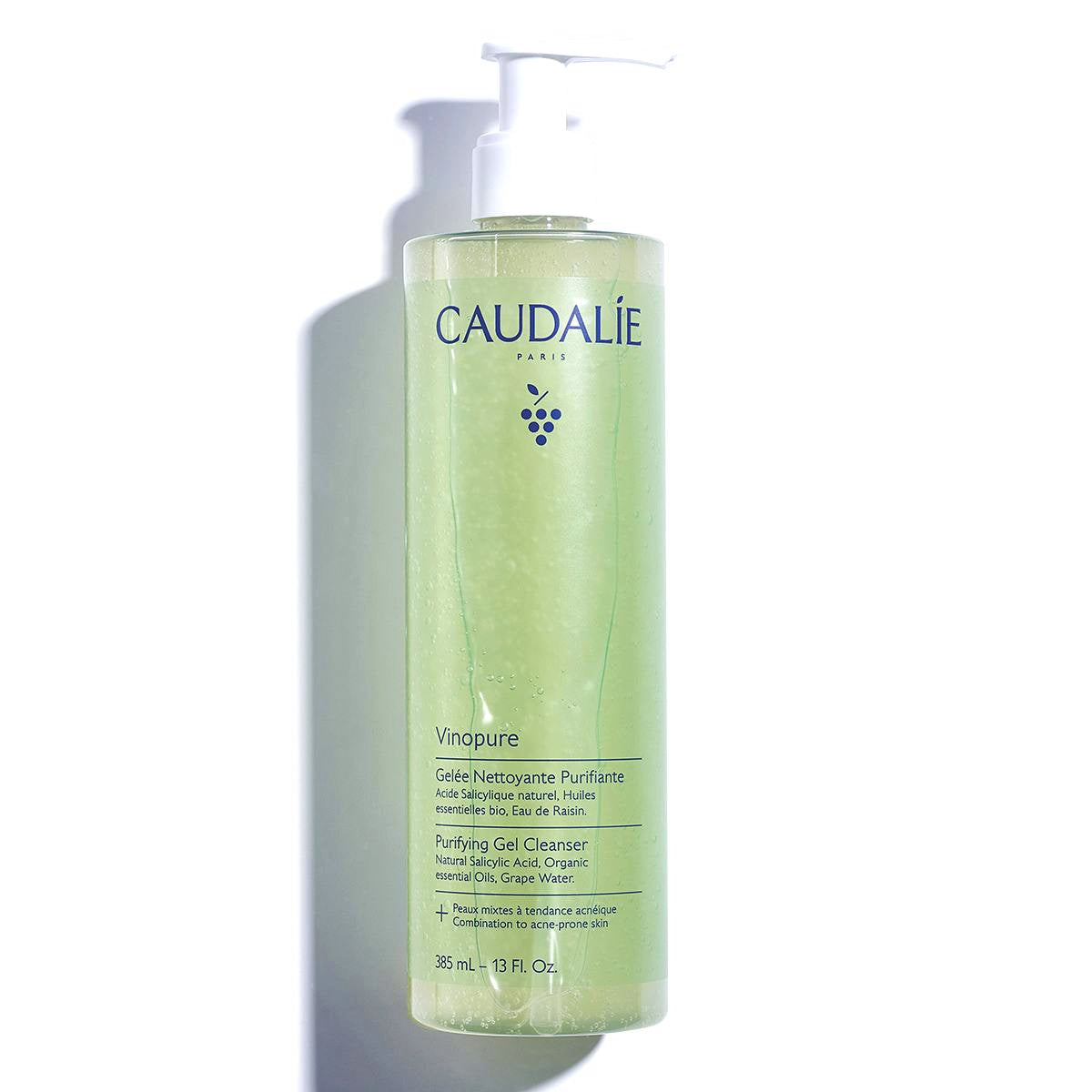 Caudalie Vinopure 385ml, front of the pump bottle
