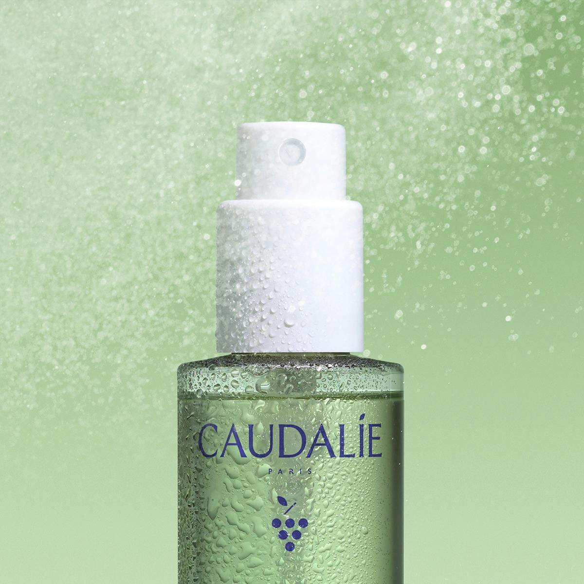 Caudalie Vinopure, spray bottle releasing a fine mist