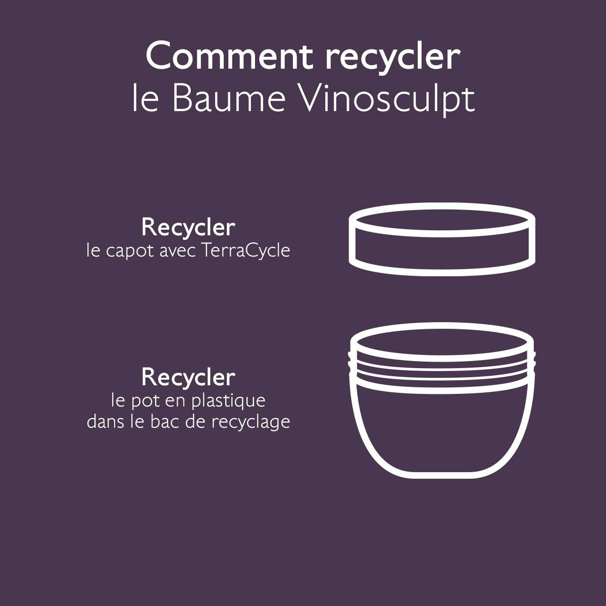 Caudalie Vinosculpt, recycling instructions for the lid and plastic jar