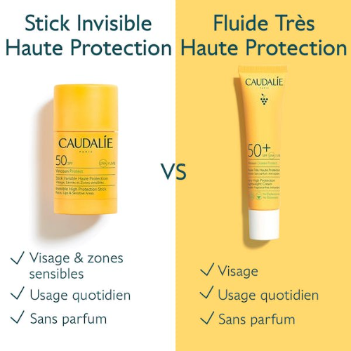 Caudalie Vinosun Protect SPF50 sun stick, compact format for face and lips protection, alternate angle