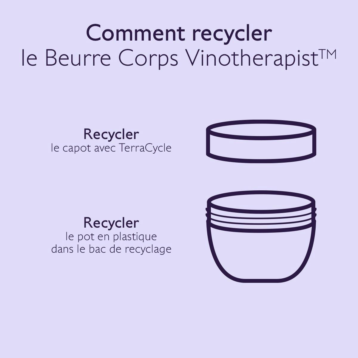 Caudalie Vinotherapist, recycling instructions for the jar and lid