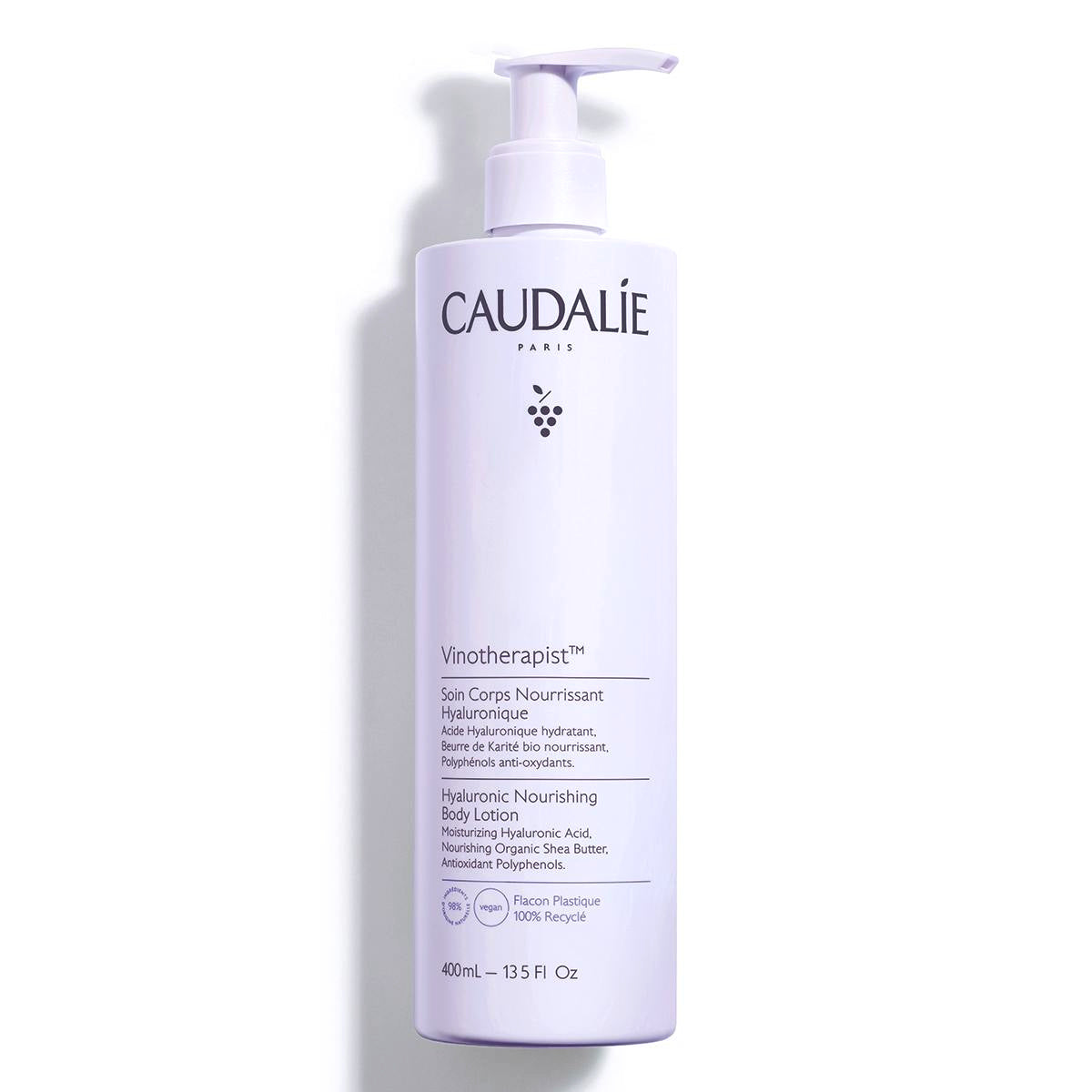 Caudalie Vinotherapist 400ml, front of the pump bottle