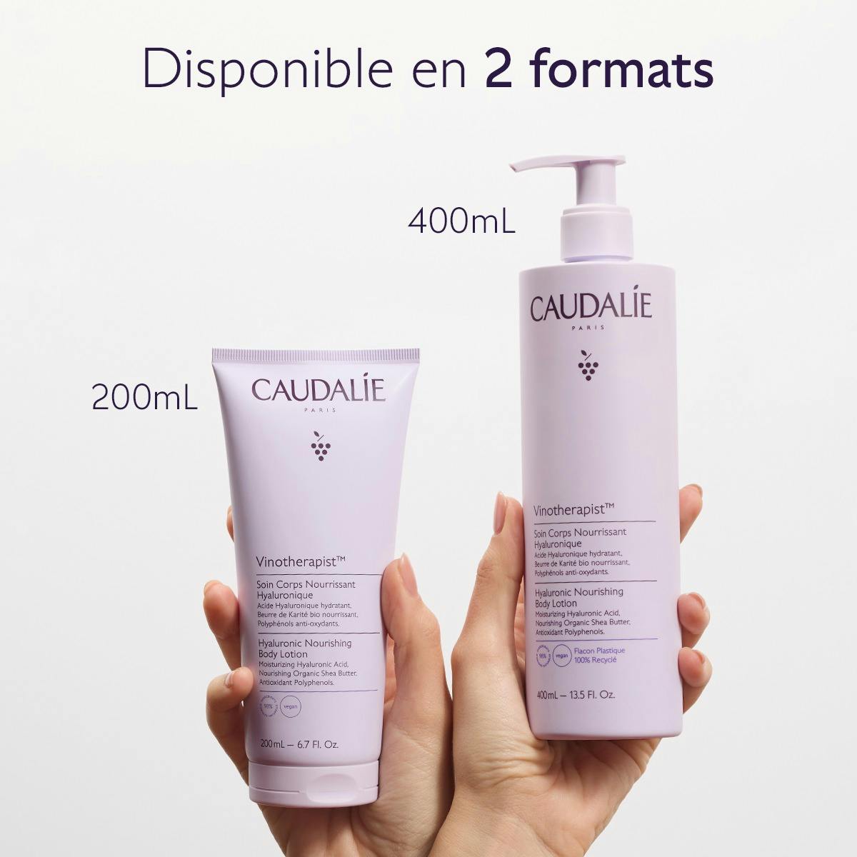 Caudalie Vinotherapist, two sizes side by side