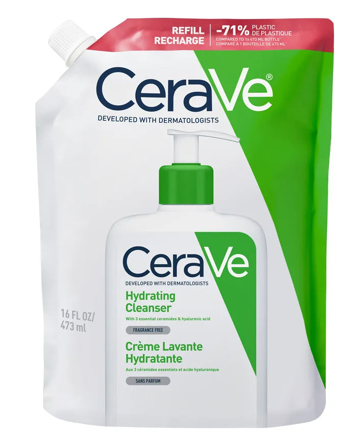 CeraVe Hydrating Facial Cleanser Refill 473ml, front of the sachet
