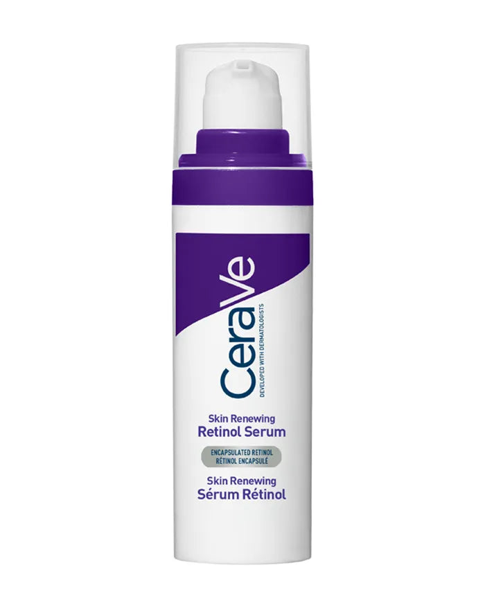 CeraVe Skin Renewing Retinol Serum 30ml, front of the pump bottle