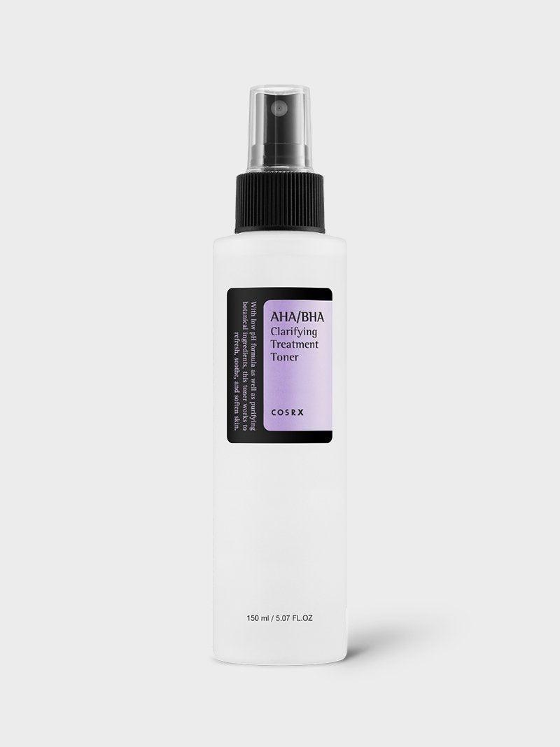 COSRX AHA/BHA Clarifying Treatment Toner 150ml, front of the spray bottle