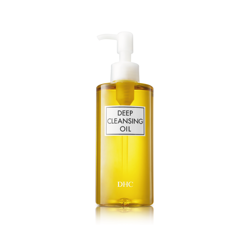 DHC Deep Cleansing Oil Makeup Remover 200ml, front of the pump bottle