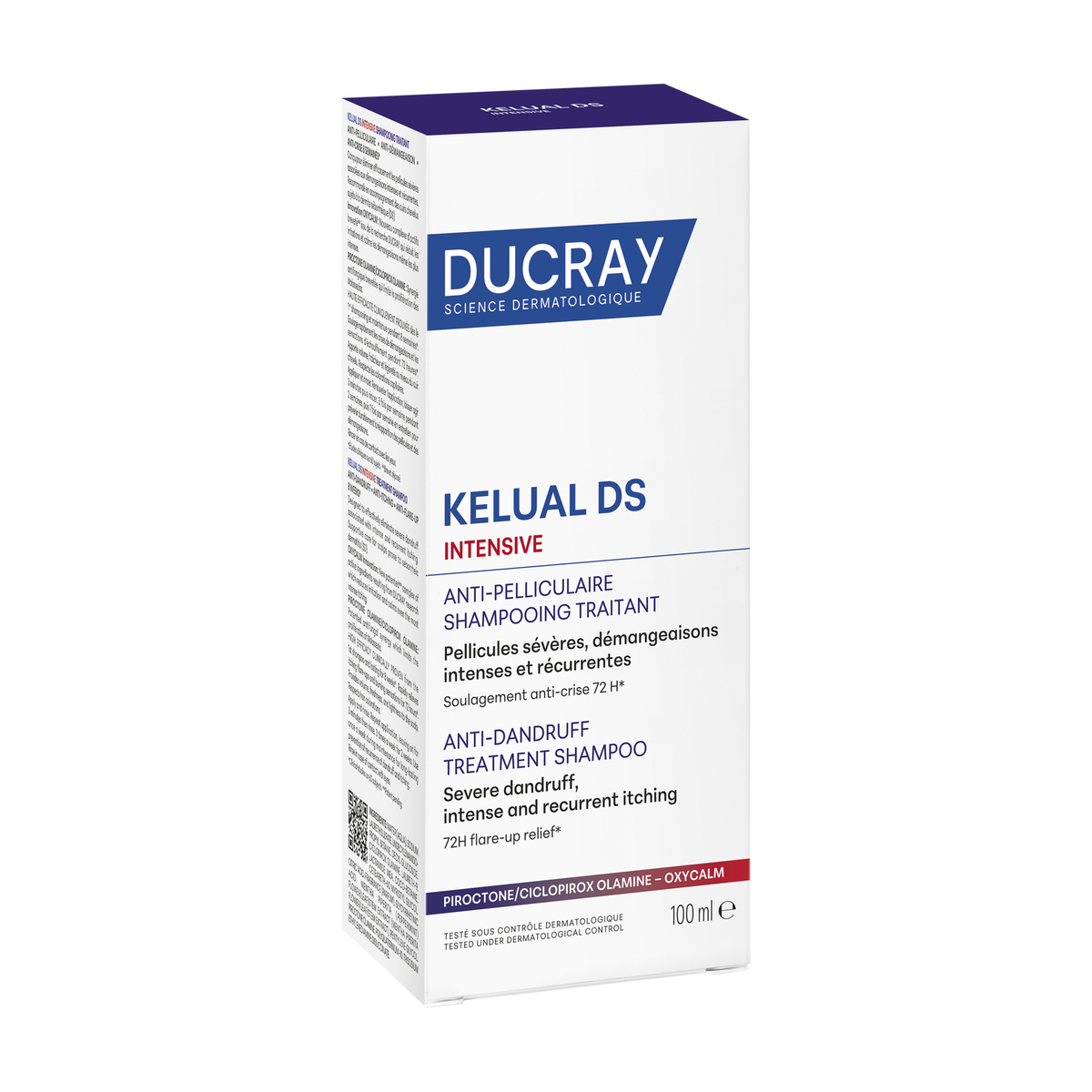 Ducray Kelual DS 100ml, three-quarter view of the box