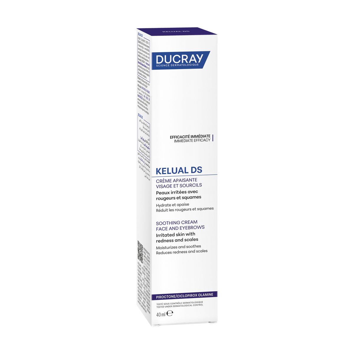 Ducray Kelual DS 40ml, three-quarter view of the box
