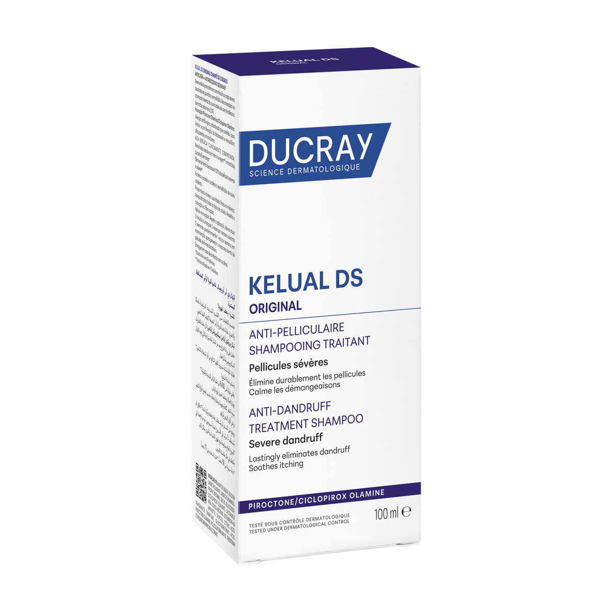 Ducray Kelual DS 100ml, three-quarter view of the box
