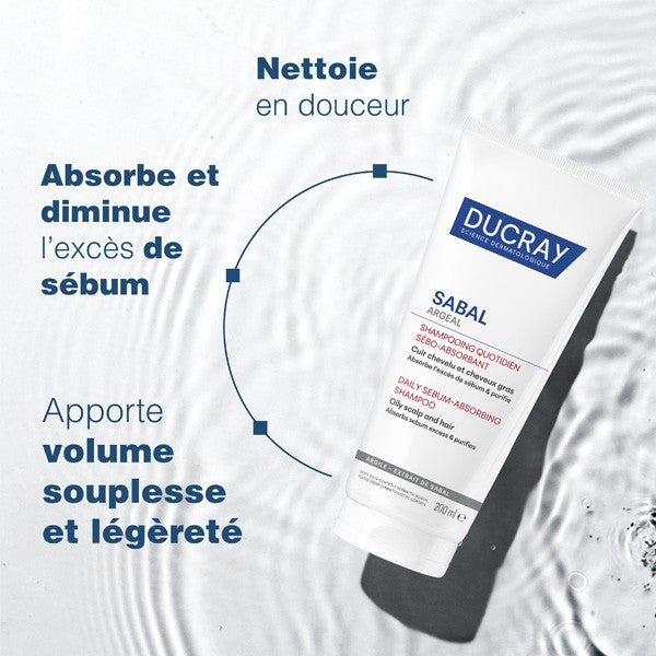 Ducray Sabal, tube on rippled water with benefits in French