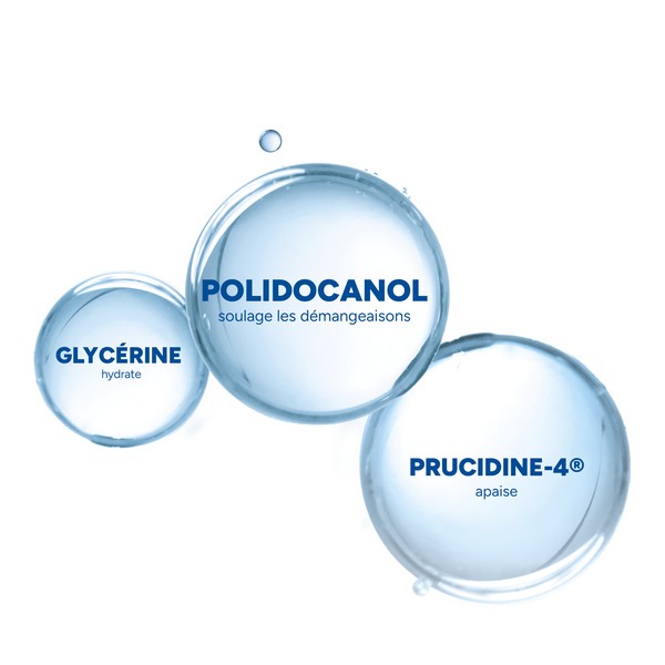 Ducray Sensinol, key ingredients: polidocanol, glycerin and Prucidine-4