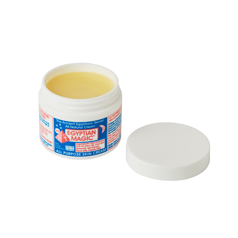 Egyptian Magic All-Purpose Skin Cream 59ml, open jar showing the balm texture