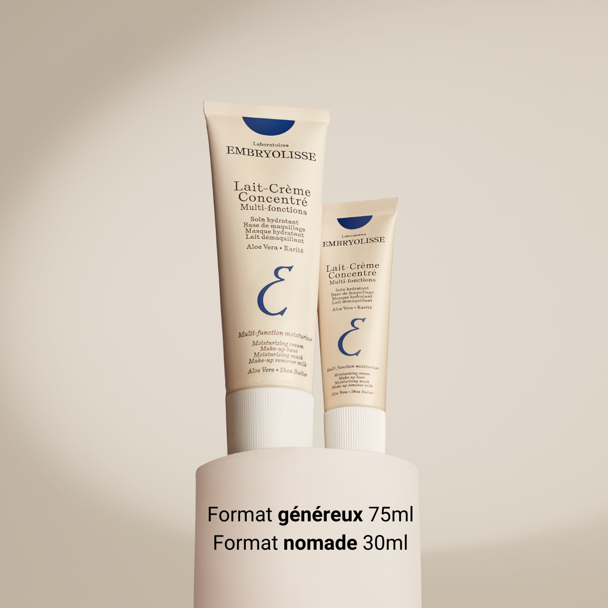 Embryolisse Lait-Crème Concentré 75ml and 30ml, two sizes side by side