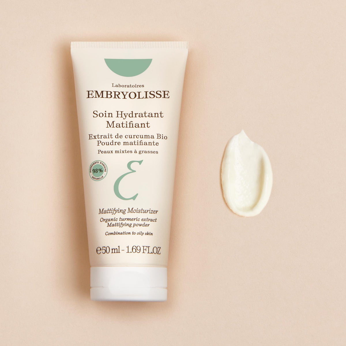 Embryolisse Mattifying Moisturizer, cream texture swatch