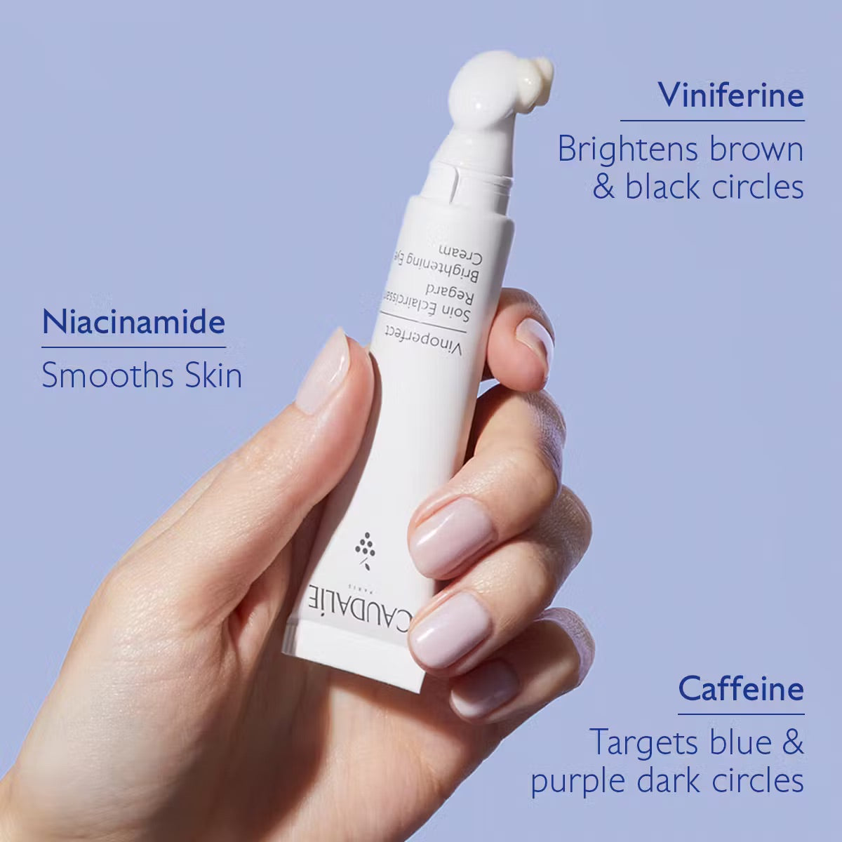 Caudalie Vinoperfect Dark Circle Brightening Eye Cream with Niacinamide, packaging detail