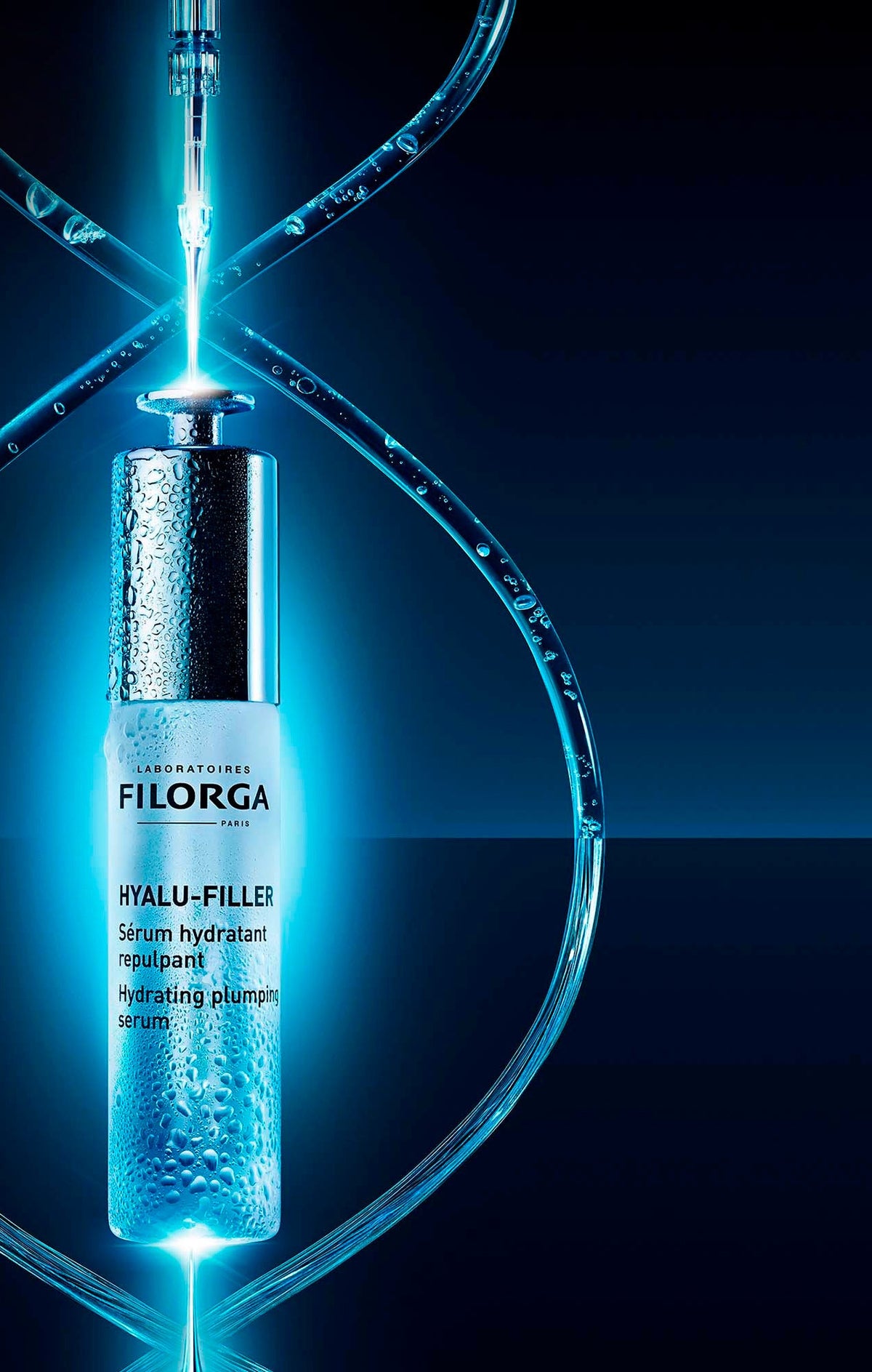Filorga Hyalu-Filler, serum bottle with water tubes