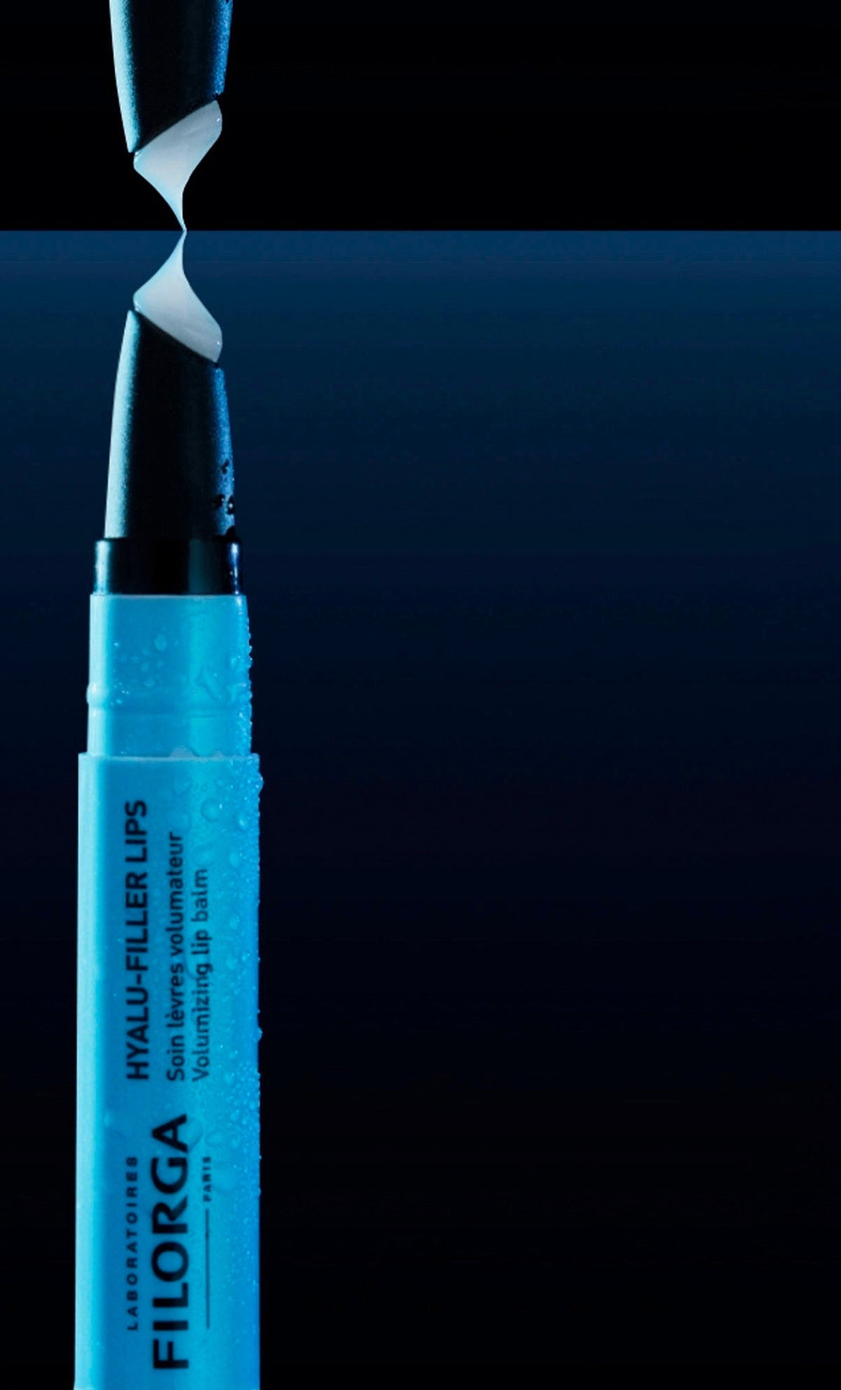 Filorga Hyalu-Filler, applicator tip releasing the balm