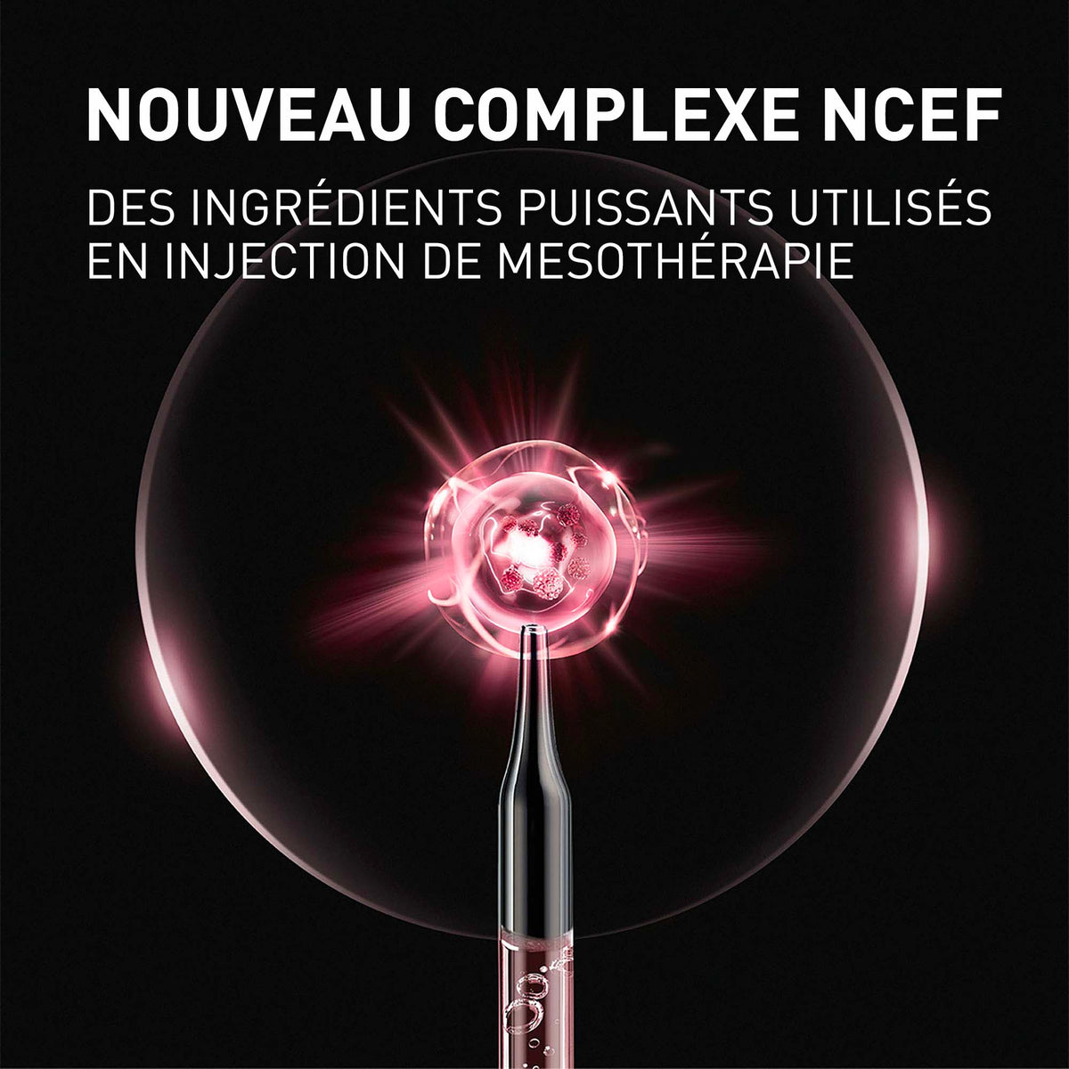 Filorga NCEF-Revitalize, NCEF complex visual with a pink drop, text in French