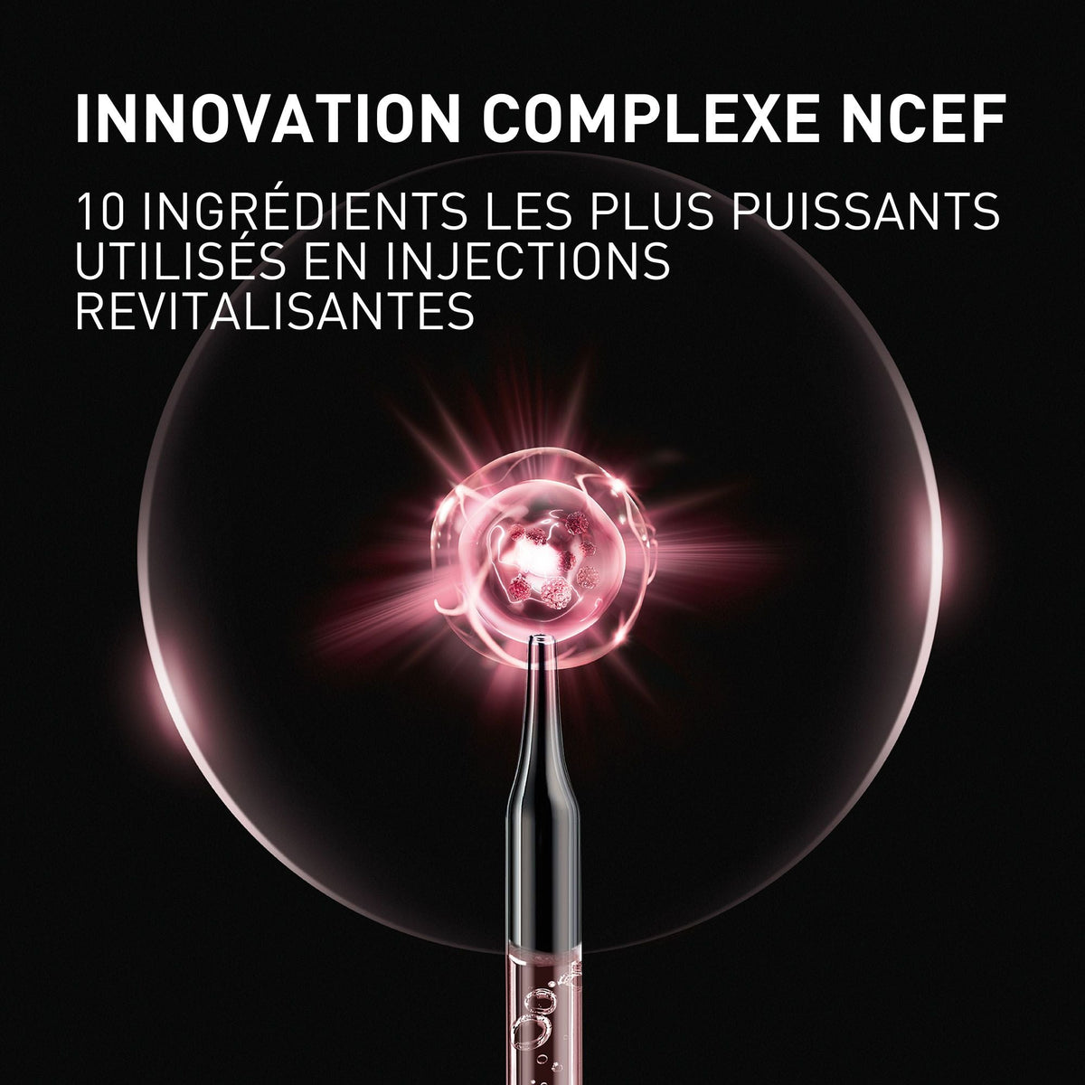 Filorga NCEF-Revitalize, NCEF complex visual with a pink drop, text in French