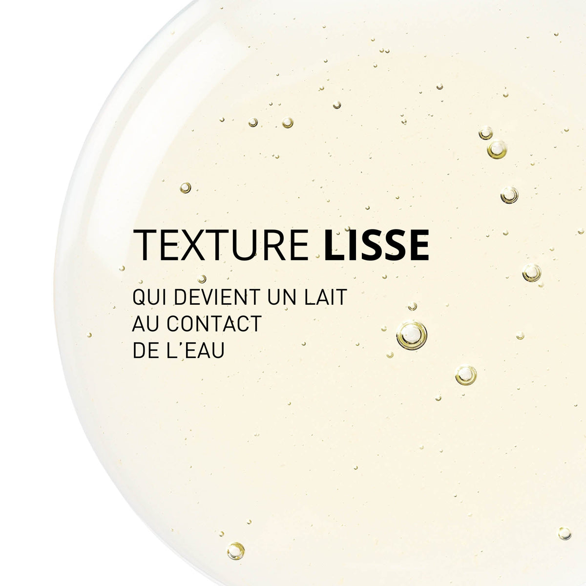 Filorga Skin-Prep, oil texture swatch with text in French