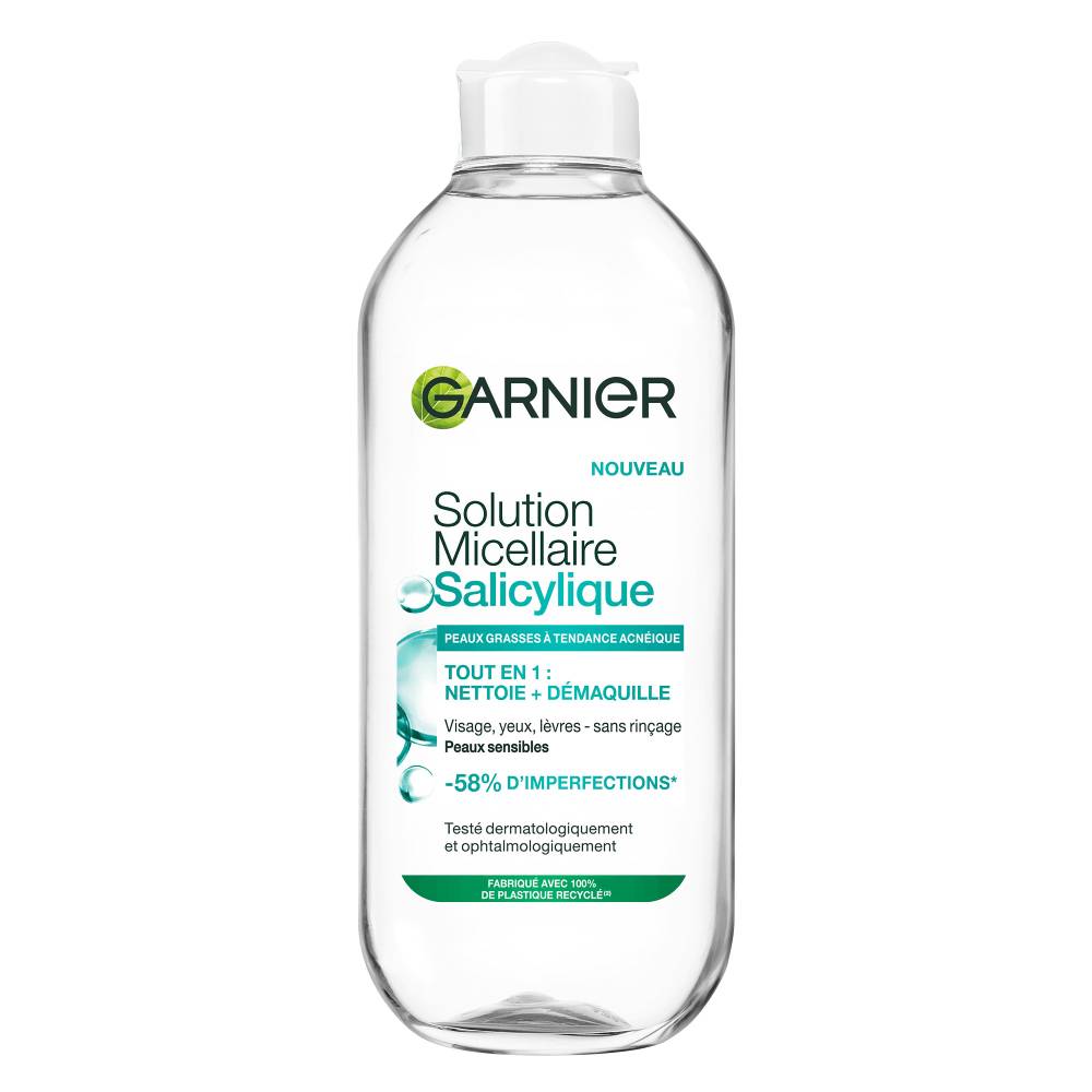 Garnier Pure Active Micellar Cleansing Water with Salicylic Acid 400ml, front of the bottle