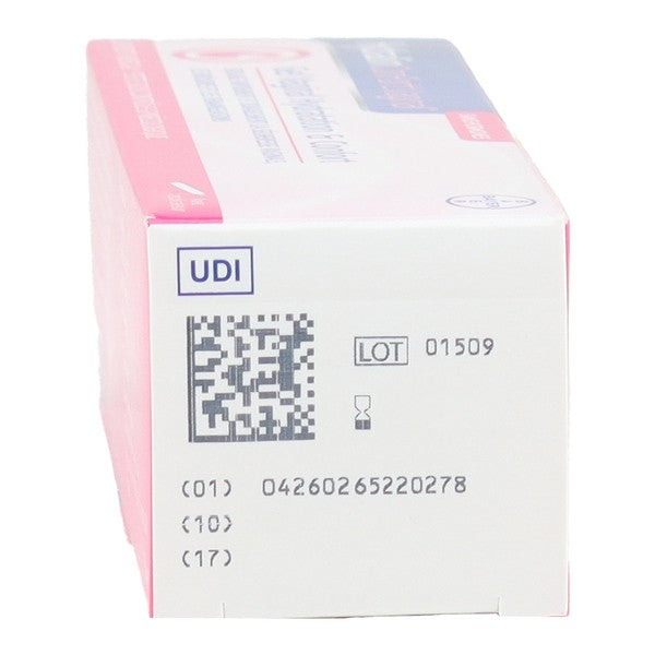 Hydralin Confort Vaginal, end of the box with UDI code and lot number