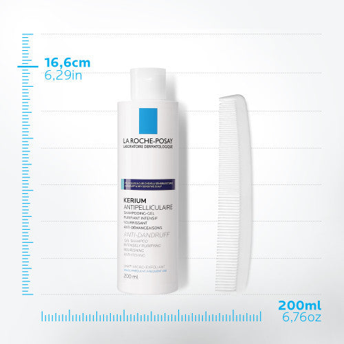 La Roche-Posay KÉRIUM Anti-Dandruff Gel Shampoo for oily scalp and persistent flakes, alternate angle