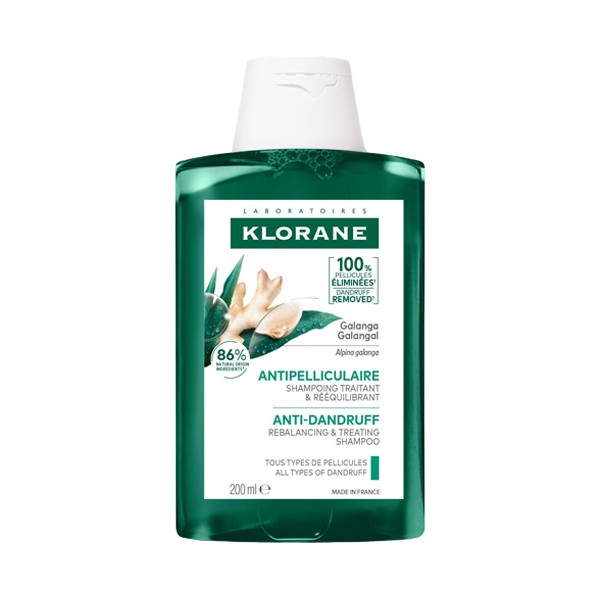 Klorane Balancing Shampoo with Galanga 200ml, front of the bottle