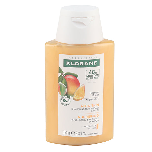Klorane Mango Butter Shampoo for Dry Hair 100ml, front of the bottle