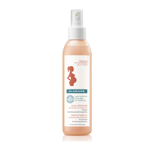 Klorane Stretch Mark Oil botanical body oil 200ml for pregnancy and postpartum, view 1