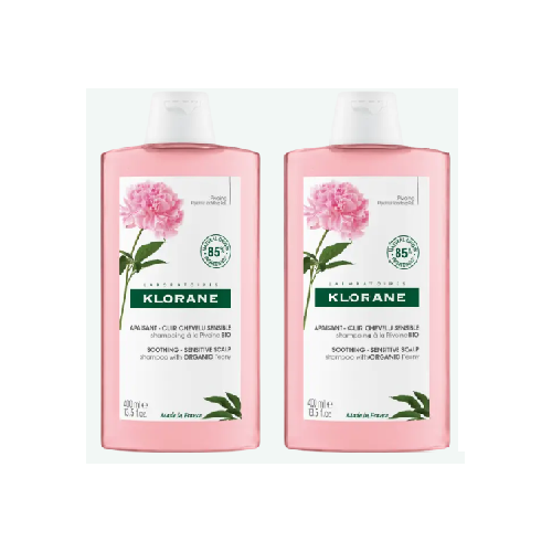 Klorane Peony Shampoo twin pack for sensitive scalp, view 1