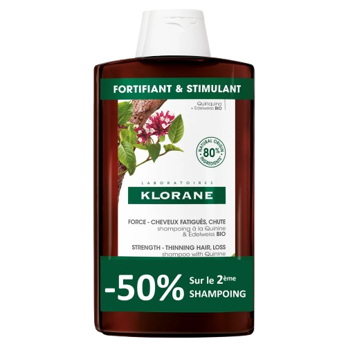 Klorane Quinine & Edelweiss Fortifying Shampoo 400ml duo pack, view 1