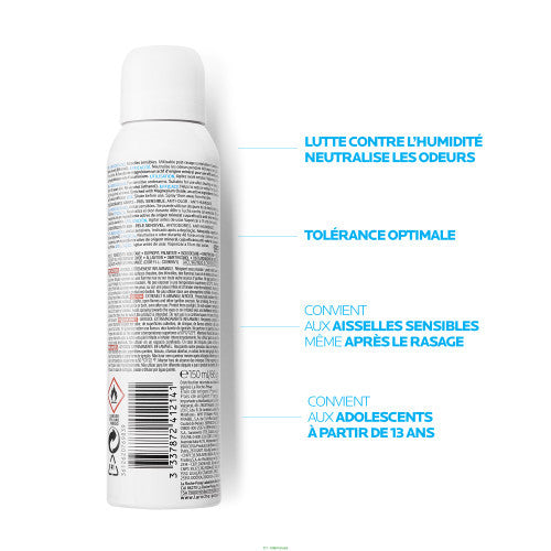 La Roche-Posay 48H Deodorant Spray aluminum-free for sensitive skin, packaging detail