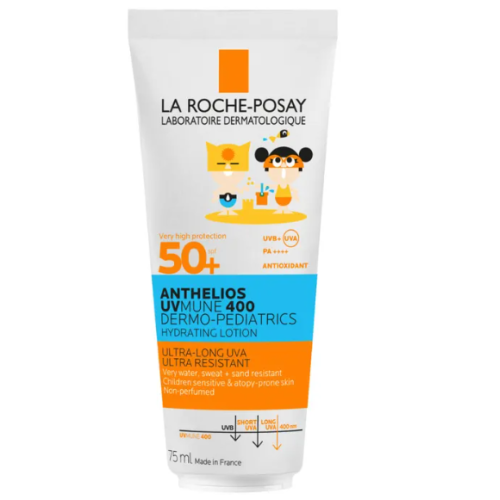 La Roche-Posay Anthelios Dermo-Pediatrics Kids Sunscreen SPF 50+ 75ml, front of the tube