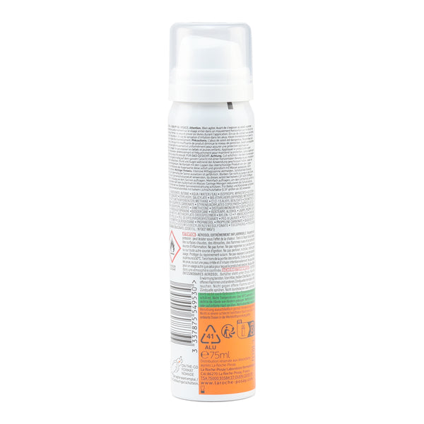 La Roche-Posay Anthelios 75ml, back of the spray can