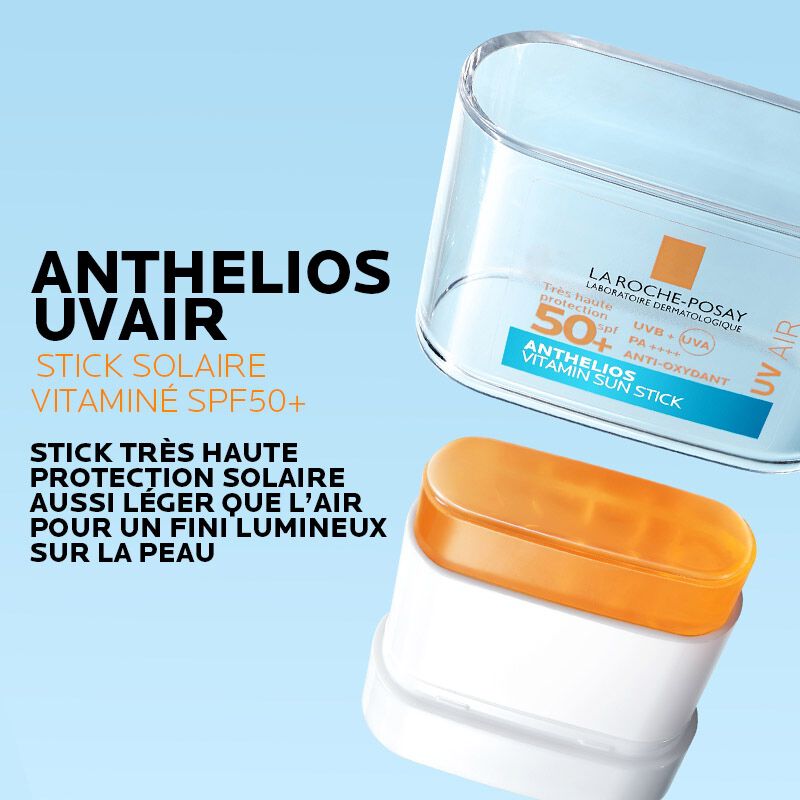 La Roche-Posay Anthelios, stick with the cap off and text in French