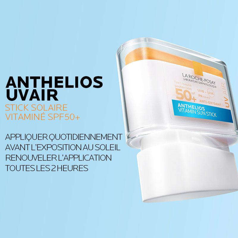 La Roche-Posay Anthelios, tilted stick with directions in French