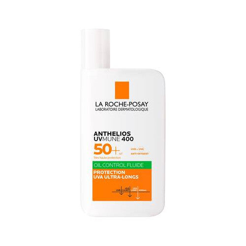 La Roche-Posay Anthelios UVMUNE 400 Fluide Invisible SPF 50+ 50ml fragrance-free sunscreen bottle, view 1