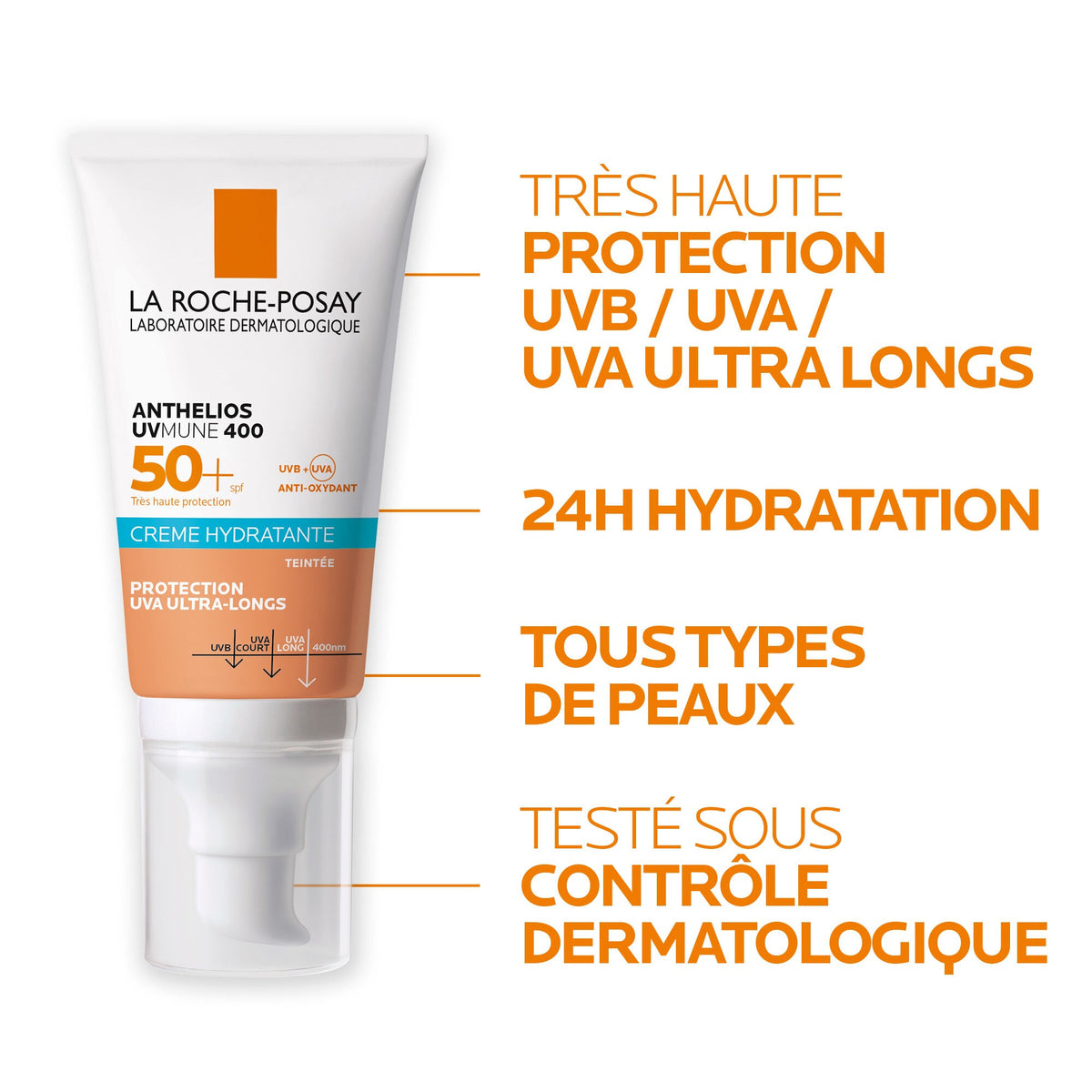La Roche-Posay Anthelios UVMUNE 400 SPF 50+ Tinted Face Sunscreen, vue 4