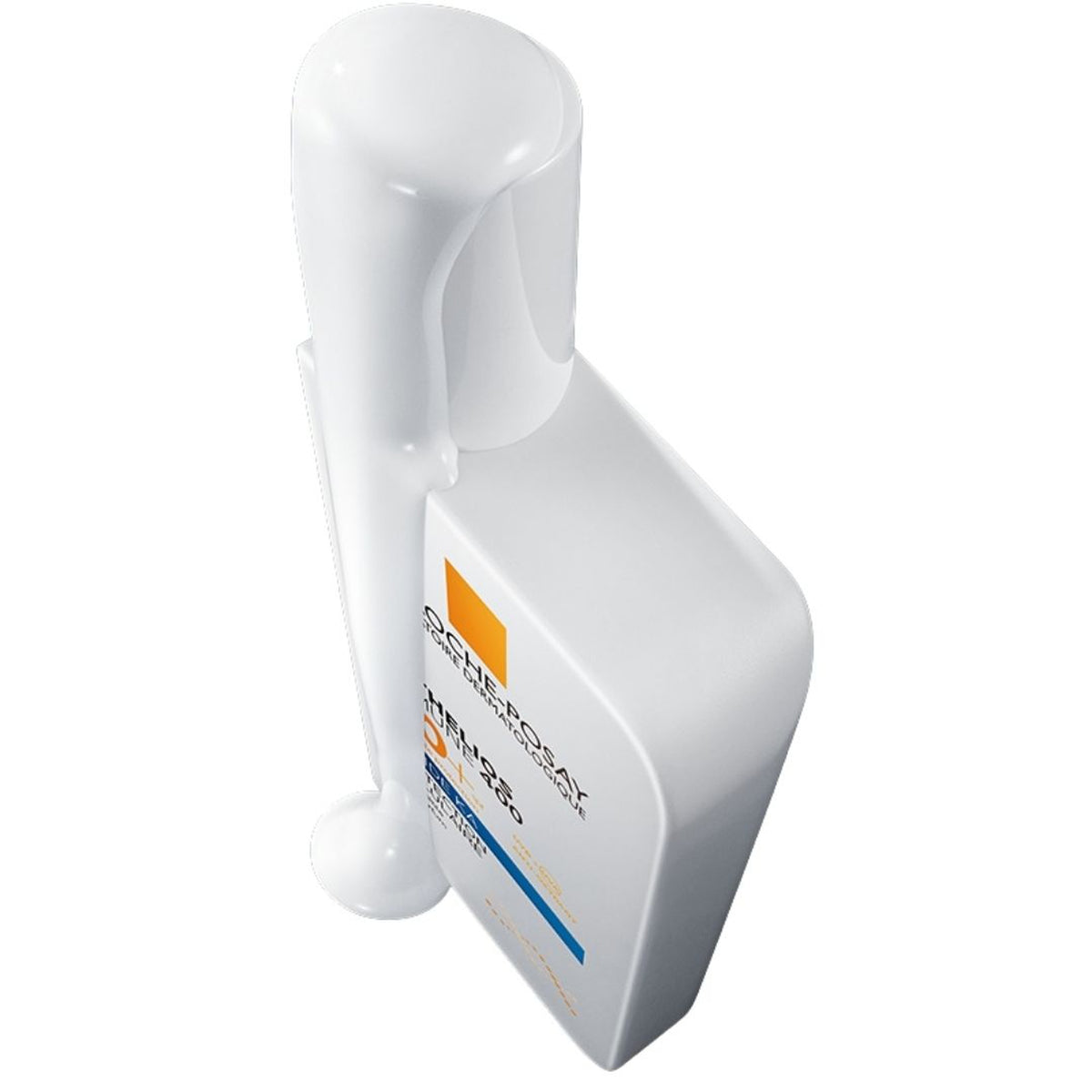 Lightweight fluid texture of Anthelios UVMUNE 400 SPF 50+ poured over the 50ml bottle
