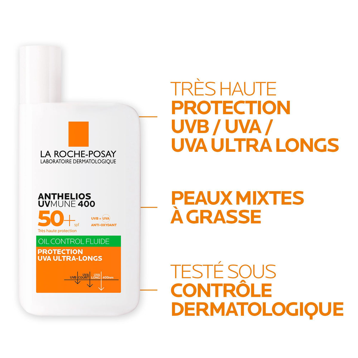 La Roche-Posay Anthelios UVMUNE 400 Oil Control Fluide Invisible SPF 50+, vue 5