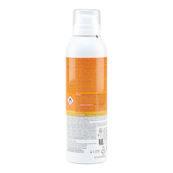 La Roche-Posay Anthelios 200ml, back of the spray can