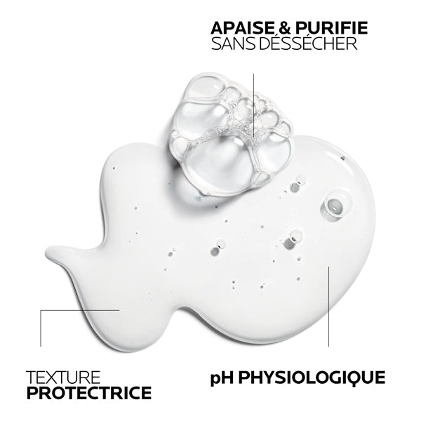 La Roche-Posay Cicaplast, gel texture swatch with captions in French