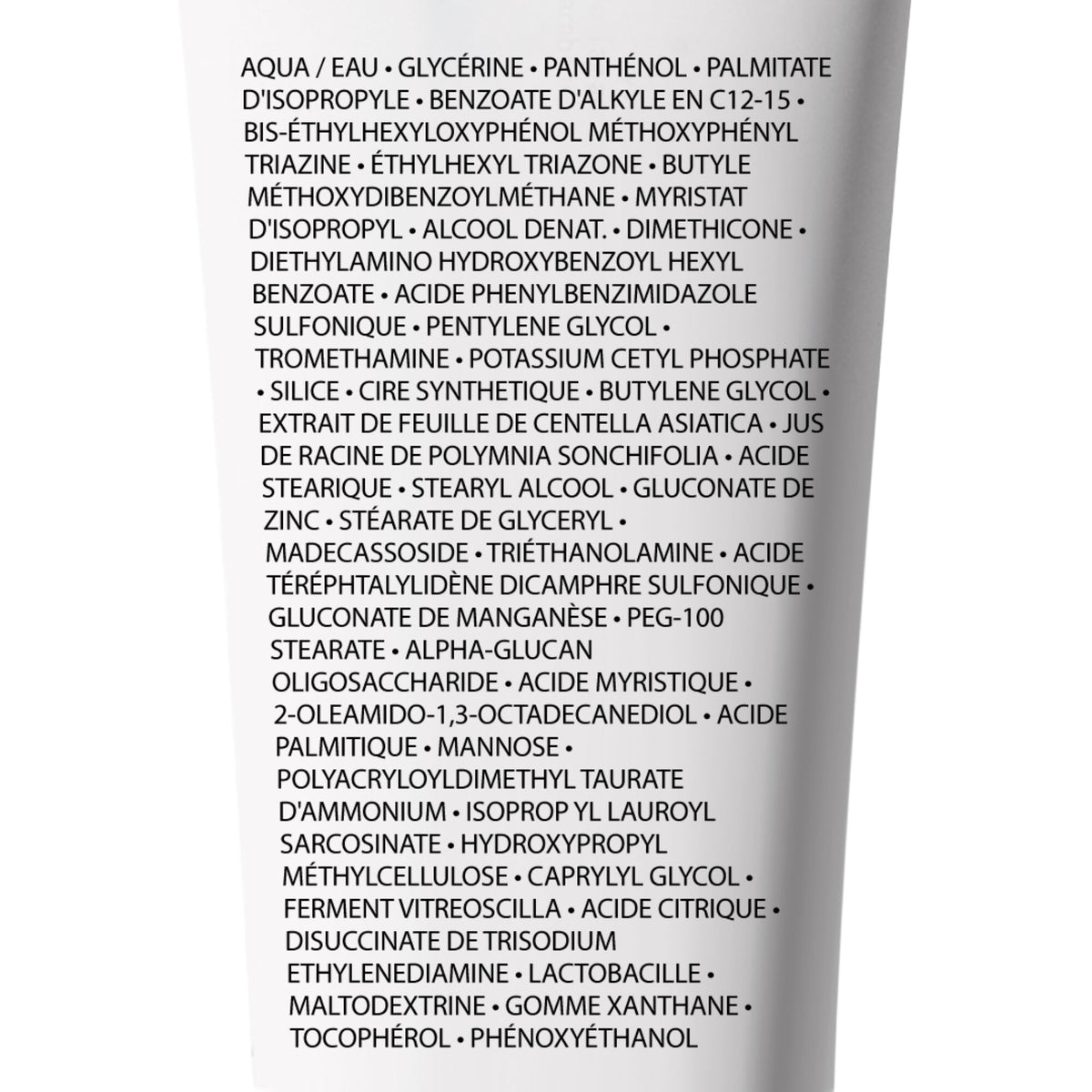 La Roche-Posay Cicaplast, back label with ingredient list