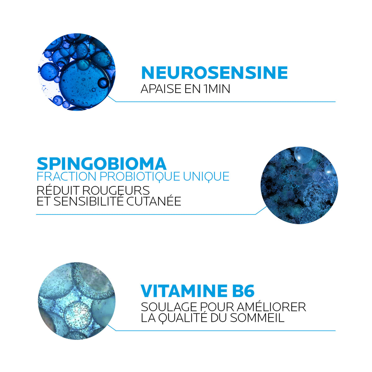 La Roche-Posay Toleriane Dermallergo, key ingredients: Neurosensine, Spingobioma and vitamin B6