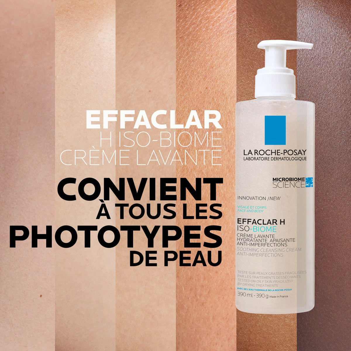La Roche-Posay Effaclar H Iso-Biome Soothing Cleansing Cream, 390ml, vue 8