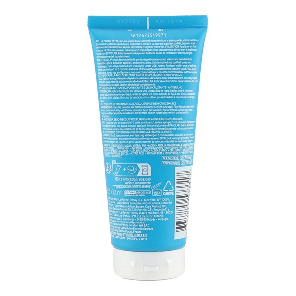 La Roche-Posay Effaclar 100ml, back of the mask tube
